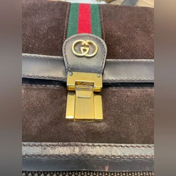 Gucci Chocolate Brown Suede Messenger Bag - Picture 7 of 16